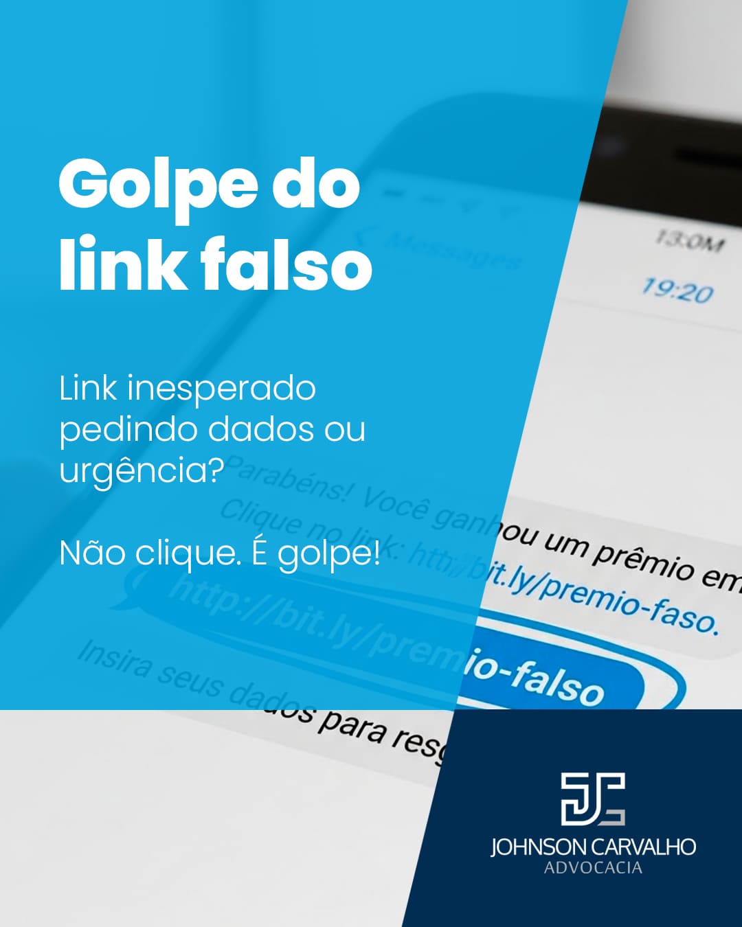Golpe do link falso